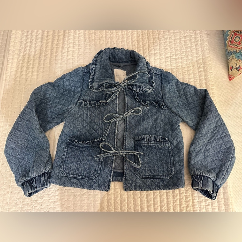 Avec Les Filles Blue Quilted Jacket